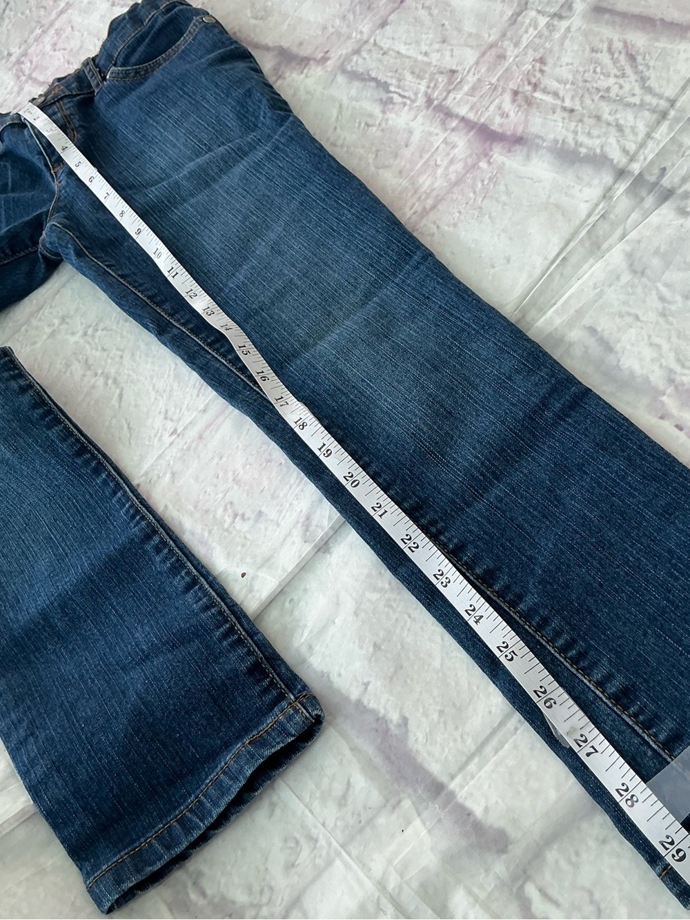 The Children's Place Girls' Dark Blue Super Skinny Adjustable StrtchJeans Size 8 - Picture 5 of 9